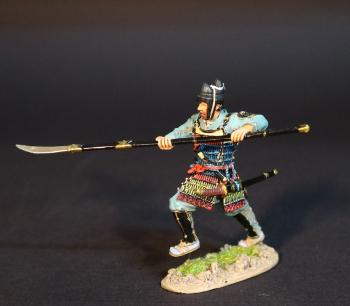 Samurai Retainer (black armor & helmet, light blue clothes, naganata pointed forward), The Taira Clan, The Gempei War, 1180-1185--single figure #0