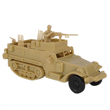 BMC CTS WW2 US M3 Halftrack - 4pc Tan Plastic Army Men Armored Vehicle #0