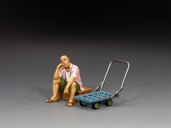 The Waiting Coolie and His Cart--single seated figure with cart #0