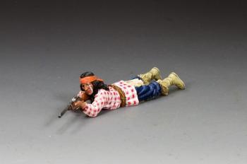 Image of Lying Prone Apache Firing Carbine--single Apache Indian figure
