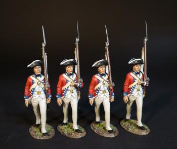 Four Troopers, 7th Regiment of Foot (Royal Fusiliers), The British Army, The Battle of Cowpens, January 17, 1781, The American War of Independence, 1775–1783--four marching figures #0