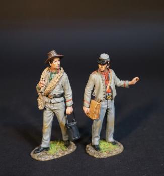 Two Artillery Crewmen, Confederate Artillery, The American Civil War, 1861-1865--two figures (carrying wick and water bucket, carrying satchel) #0