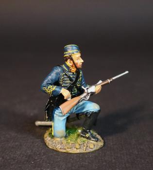 Dismounted Trooper in forage cap kneeling reloading Spencer carbine, "The Butterflies", 3rd New Jersey Cavalry Regiment, Union Army of the Potomac, 1864, The American Civil War, 1861-1865--single figure #0