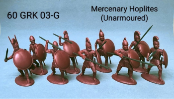 Mercenary Hoplites (Unarmored)--nine unpainted plastic figures (1 officer and 8 hoplites) #0