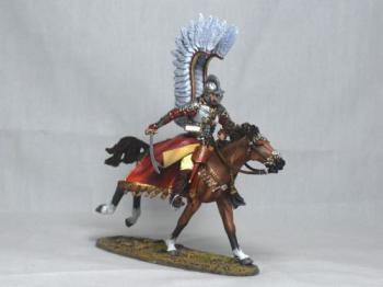 Hussar Charging with Sword, Polish Winged Hussars--single mounted figure with sword at side #0