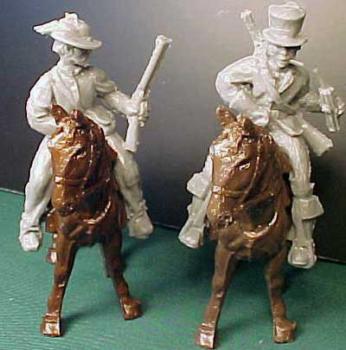 Mounted Confederate Cavalry--two mounted plastic figures #0