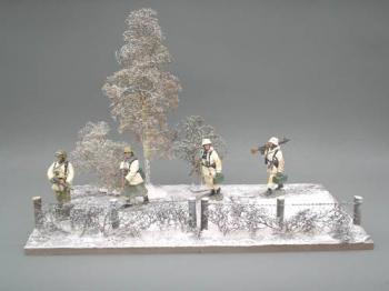 Winter Patrol base--two 6" square bases with barbed wire fence (for K&C BBG002)--AWAITING RESTOCK 2-3 MONTHS #0