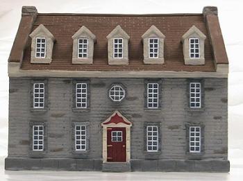 Stone Barracks Building--Painted with Brown Roof--15.75  x 6.0 x 13.0--AWAITING  RESTOCK. #0