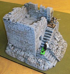 Ruined Castle Keep - (12 in. x 11 in. x 10 in.) - unpainted--AWAITING  RESTOCK. #0