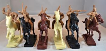 Mounted Plains Indian Warriorsn (Buckskin)--6 mounted Indian figures and 6 horses #0