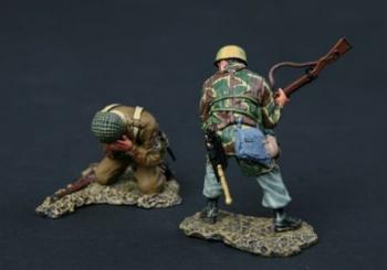 Knockout Blow--wounded British paratrooper & advancing FJ-Normandy version--RETIRED--LAST ONE!! #0
