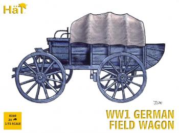 WWI German Horse Drawn Multi-Purpose Field Wagon--3 wagons with 6 figures in 2 poses and 6 horses in 2 horse poses #0