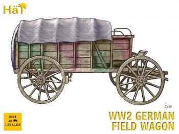 WWII German Field Wagon--3 wagons with 6 figures in 2 poses and 6 horses in two horse poses #0