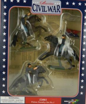 American Civil War Union Cavalry Set #1--3 Plastic Mounted Figures #0