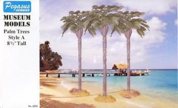 Palm Trees style A--three 1:48 scale palm trees (8.5 in. with Fan Leaves)--AWAITING RESTOCK. #0
