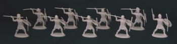 Greek Peltists (White)--nine unpainted plastic figures #0