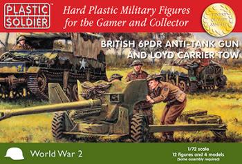 1/72nd 6 pounder and Lloyd carrier (RED BOX)--2 guns, 12 British crew figures, and 2 Lloyd carriers--AWAITING RESTOCK. #0