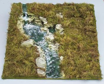 Waterfall on Grass Base--12" x 12"--Pre-Order:  two to three months. #0