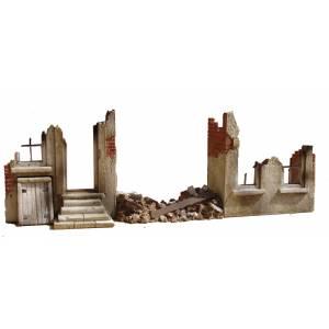 Ruined Brick Walls with Rubble (3 Pieces)--Pre-Order:  2 to 3 months #0