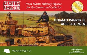 1/72nd Panzer III Ausf J, L, M, & N (RED BOX)--three unassembled plastic tanks--AWAITING RESTOCK. #0