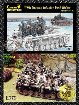 WWII German Infantry Tank Riders Winter set #2--34 figues in 11 poses--AWAITING RESTOCK. #0
