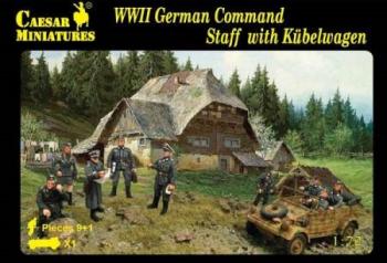 WWII German Command Staff with Kubelwagen--10 figures in 10 poses and 1 vehicle--AWAITING RESTOCK. #0