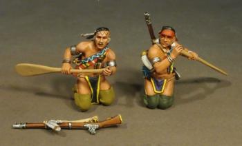 Two Woodland Indians Paddling--two figures--AWATING RESTOCK. #0