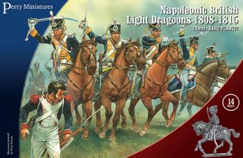 British Napoleonic Light Dragoons, 1808-1815-- fourteen mounted 28mm plastic figures--AWAITING RESTOCK. #0