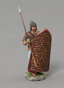 Advancing Egyptian Marine with Spear Resting on Shoulder and Brown Leopard Skin Shield--single figure--RETIRED--LAST TWO!! #0