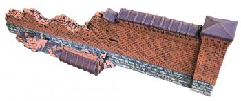 Damaged Brick Wall--4 in.H x 14 in. L x 1 in. W (2.5 in. at its widest part) #0