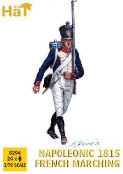 Napoleonic 1815 French Infantry Marching--twenty-four 1:72 unpainted plastic figures--AWAITING RESTOCK. #0