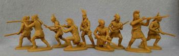 American Woodland Indians (Tecumseh’s Uprising)--nine plastic figures (earth yellow)--THREE IN STOCK. #0