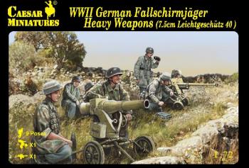 WWII German Fallschirmjager Heavy Weapons (7.5cm Leichtgeschutz 40) & 9 Crew--AWAITING RESTOCK. #0