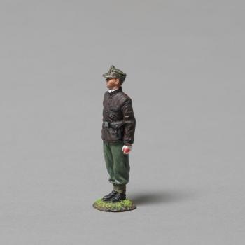 12th SS Panzer Division Tanker Looking Left (leather Italian submarine jacket & camouflage cap)--single figure--RETIRED--LAST TWO!! #0