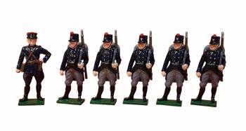 The Belgian Army at the Second Battle of Ypres, WWI--Officer & five Privates--six figures #0