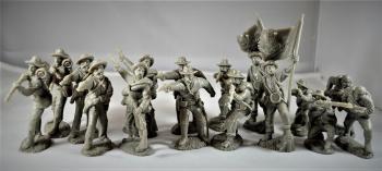 ACW Confederate Firing Line--16 figures in 8 poses, GRAY--AWAITING RESTOCK. #0