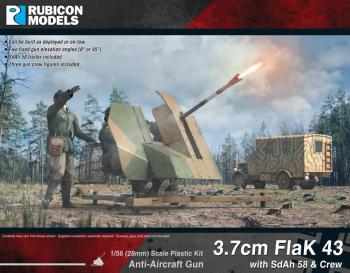 28mm German 3.7cm FlaK 43 with SdAh 58 Trailer & Crew #0