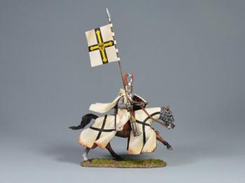 Teutonic Knight Flagbearer--single Medieval mounted figure #0