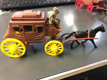 Marx Reissue Stagecoach with Wheels(yellow), driver and horse--RETIRED--LAST FOURTEEN!! #0