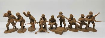 Japanese Infantry Defense Section--nine figures (officer, HMG and crew, LMG/SMG gunner, five riflemen #0
