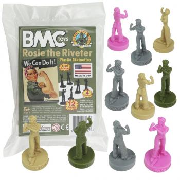 BMC ROSIE the RIVETER Plastic Figures - 12pc Army Toy Color Statues #0