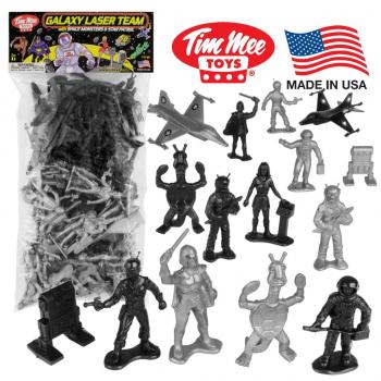 TimMee Galaxy Laser Team SPACE Figures: Black vs Silver 50pc Set #0