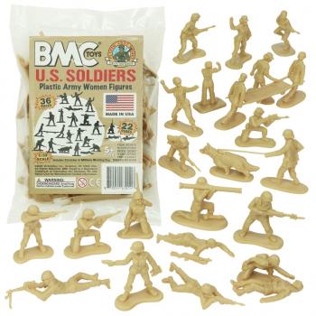 BMC Plastic Army Women (Desert Tan)--36 piece Female Soldier Figures in Tan #0