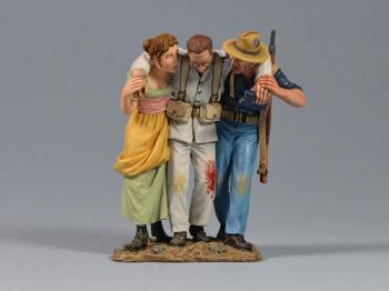 Supporting The Wounded--British Royal Marine Casualty--three figures on single base #0