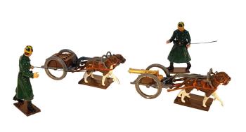 WWI Belgian 1st Carabinier Regiment Dogcart with Machine Gun and Limber with Two Followers #0