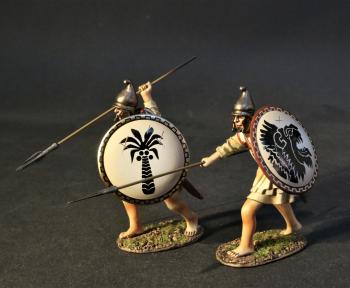 Libyan Infantry Set #3A (white shield with black stick figure, black shield with white stick figures), The Carthaginians, Armies and Enemies of Ancient Rome--two figures #0