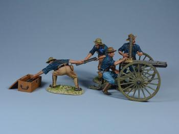 U.S. Rough Riders Gatling gun--cannon, four figures, and ammo box #0