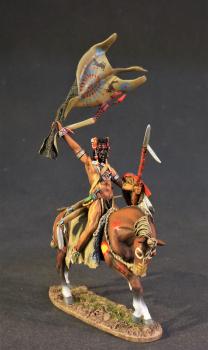 Crow Warrior Signalling--Single Mounted Figure #0