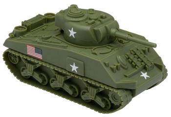 BMC WW2 Sherman M4 Tank - OD Green 1:32 Military Vehicle for Plastic Army Men #0