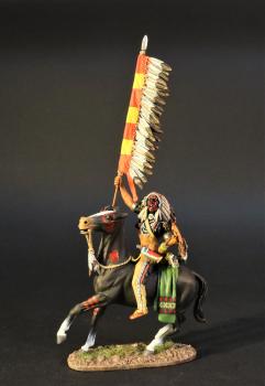 Crow Warrior With War Flag--Single Mounted Figure #0